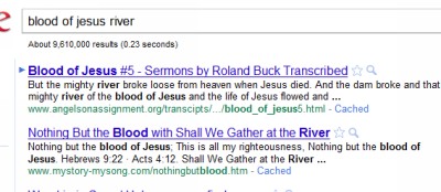 Jesus' blood like a river